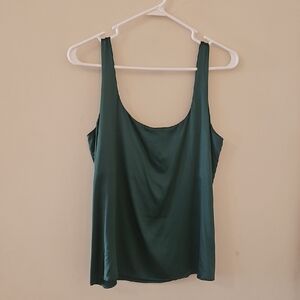 Chic Emerald Silk Camisole Top
